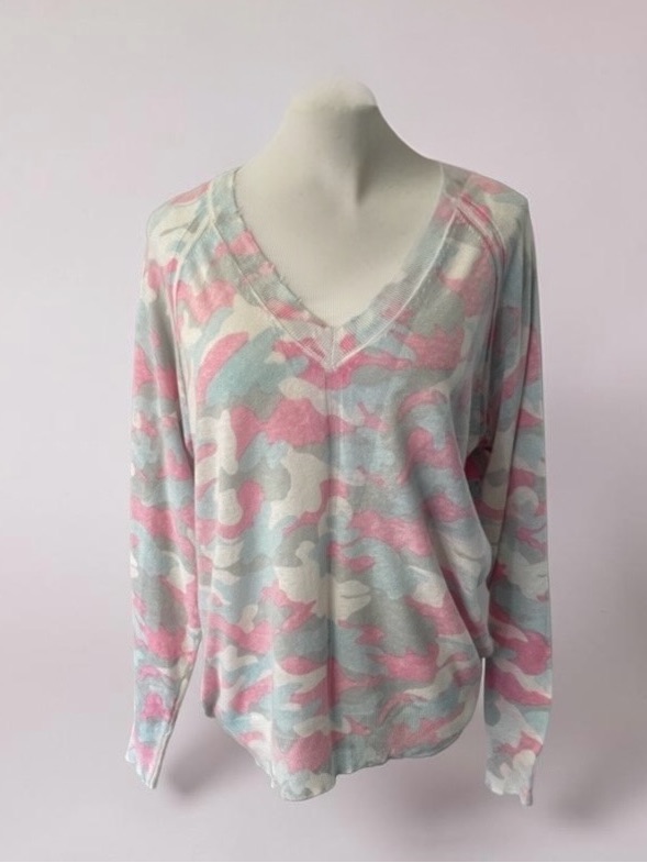 27 Miles Malibu Madi Camo Linen Blend Sweater